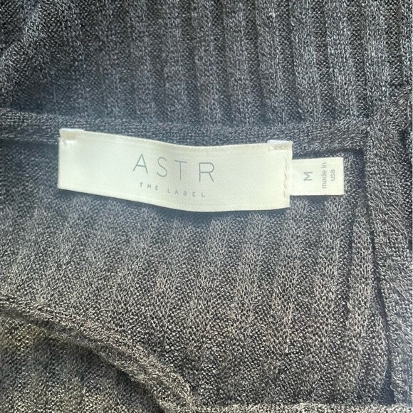 NWT ASTR Bodysuit High Halter Neck Black Soft Ribbed Knit One Piece Size Medium - Picture 5 of 9